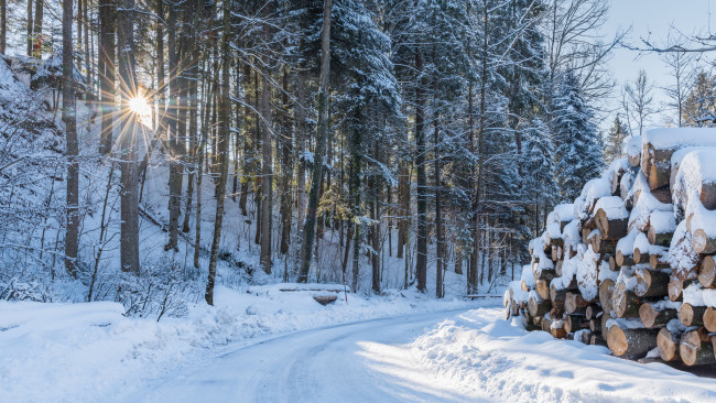 Обои картинки фото природа, зима, простор