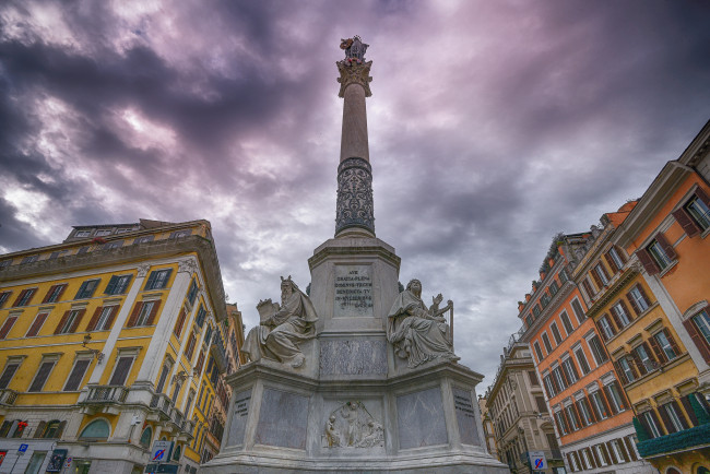 Обои картинки фото colonna dell`immacolata - rome, города, рим,  ватикан , италия, колоннада