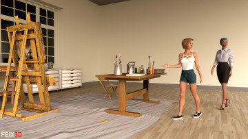 Картинка 3д+графика люди+ people фон взгляд девушки