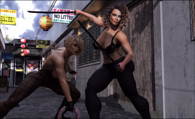 Обои картинки фото 3д графика, фантазия , fantasy, фон, взгляд, девушки