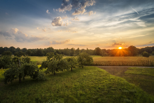 Обои картинки фото природа, восходы, закаты, простор