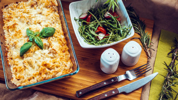 Картинка еда вторые+блюда базилик запеканка салат