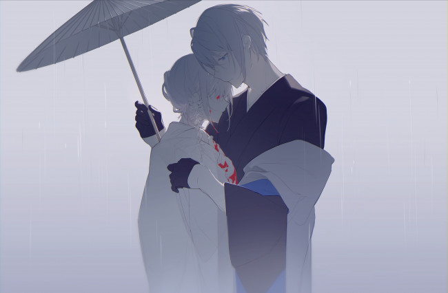 Обои картинки фото аниме, touken ranbu, танец, мечей