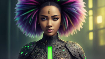 Картинка девушка+-+girl фэнтези девушки future girl fantasy armor art digital stable diffusion neuronet ai