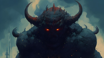 Картинка фэнтези демоны рогатое существо