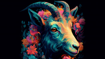 Картинка рисованное животные нейросети козел