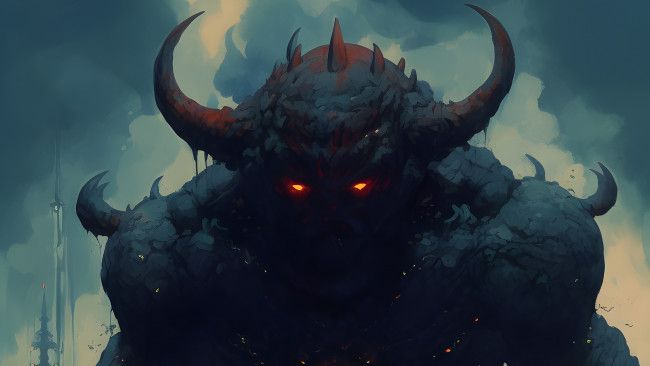Обои картинки фото фэнтези, демоны, рогатое, существо