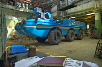 Картинка техника вездеходы зил49065 синяя птица модифицированная версия амфибия обнаружение эвакуация космонавтов