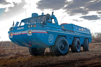 Картинка техника вездеходы синяя птица зил4906 амфибия природа