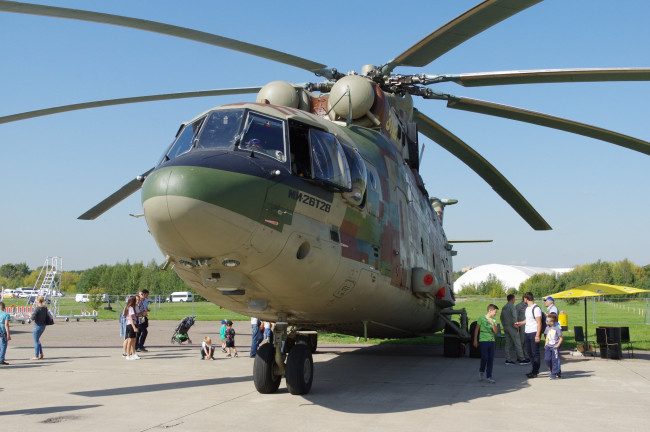 Обои картинки фото авиация, вертолёты, вертолет, ми26т2в, модернизированная, версия, минобороны, рф, новейший, комплекс, брэo