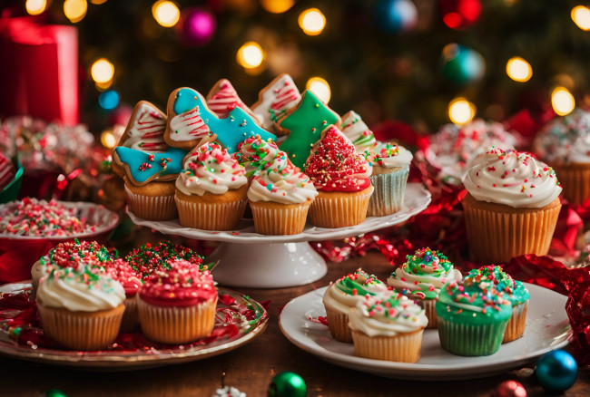 Обои картинки фото праздничные, угощения, пряники, кексы, капкейки