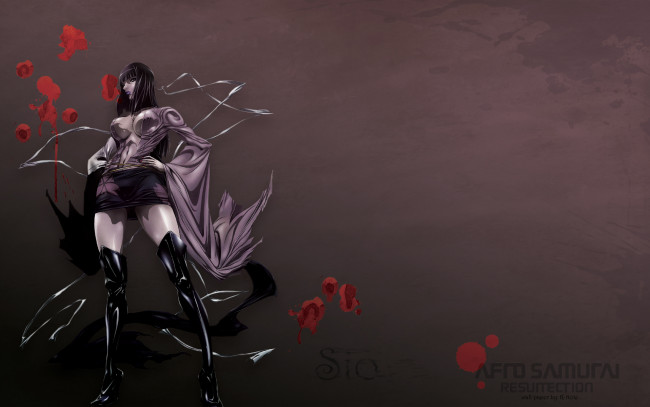 Обои картинки фото аниме, afro, samurai
