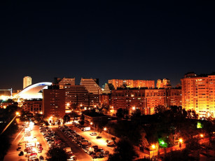 Картинка ночь валенсии города огни ночного