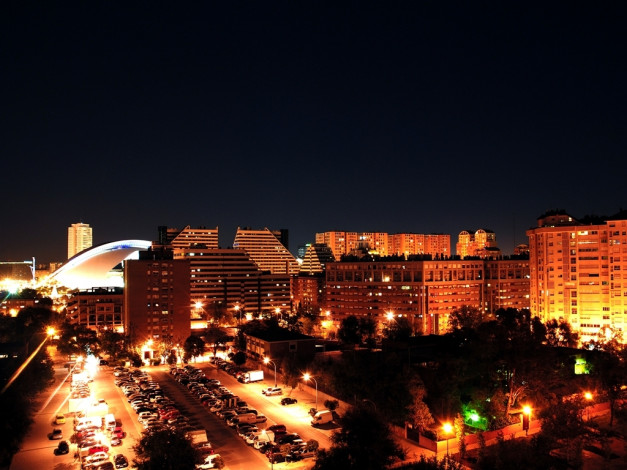 Обои картинки фото ночь, валенсии, города, огни, ночного