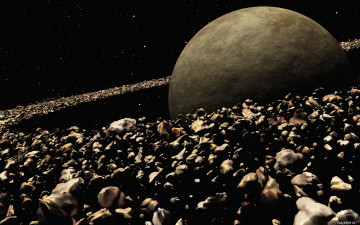 Картинка космос арт метеориты планета