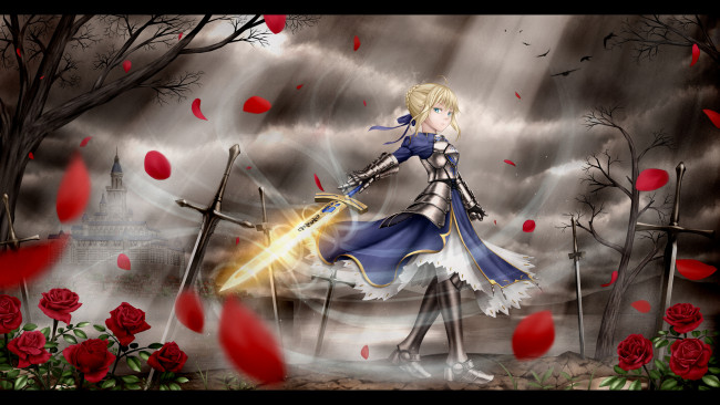 Обои картинки фото saber, аниме, fate, stay, night