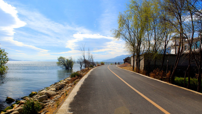 Обои картинки фото природа, дороги, дорога, деревья