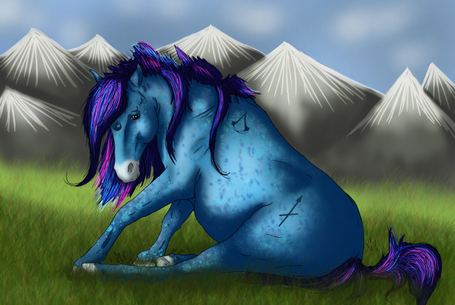 Обои картинки фото рисованные, животные, лошади, лошадь