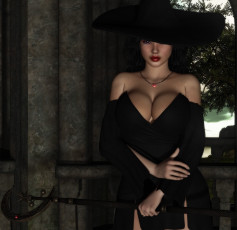 Картинка 3д+графика люди+ people шляпа взгляд девушка