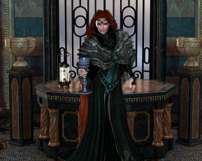 Картинка 3д+графика люди+ people бокал княжна стол