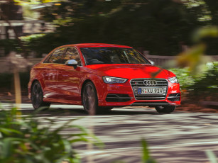обоя автомобили, audi, s3, красный, 2014г, 8v, au-spec, sedan