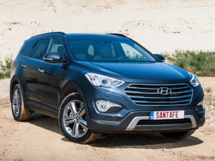 обоя автомобили, hyundai, синий, 2013, г, dm, grand, santa, fe