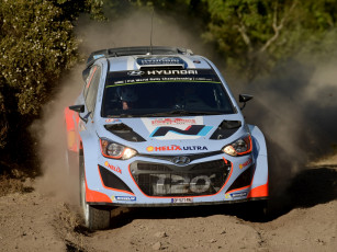 Картинка спорт авторалли wrc гонка hyundai i20 скорость песок