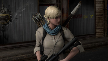 Картинка 3д+графика амазонки+ amazon взгляд девушка лук блондинка