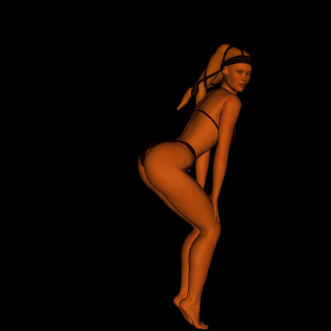 Обои картинки фото 3д графика, существа , creatures, купальник, взгляд, фон