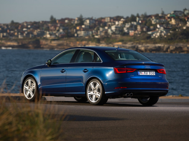 Обои картинки фото автомобили, audi, 8v, au-spec, a3, sedan, 1-8, t, 2013г, синий