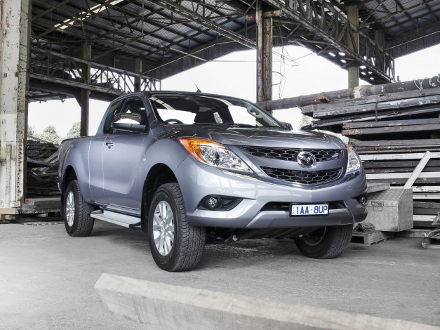 Обои картинки фото автомобили, mazda, bt-50, серый, au-spec, cab, freestyle