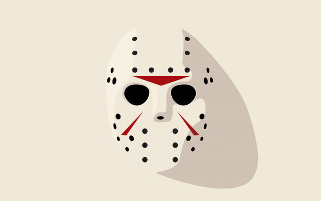 Обои картинки фото рисованные, минимализм, jason, friday, 13th, hockey, mask