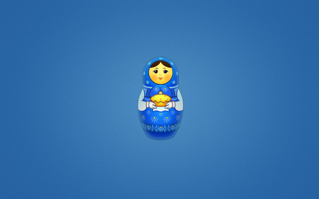 Обои картинки фото рисованные, минимализм, матрешка