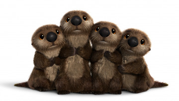 Картинка мультфильмы finding+dory барсуки