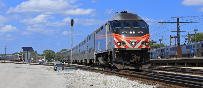 Обои картинки фото техника, поезда, рельсы, локомотив, состав