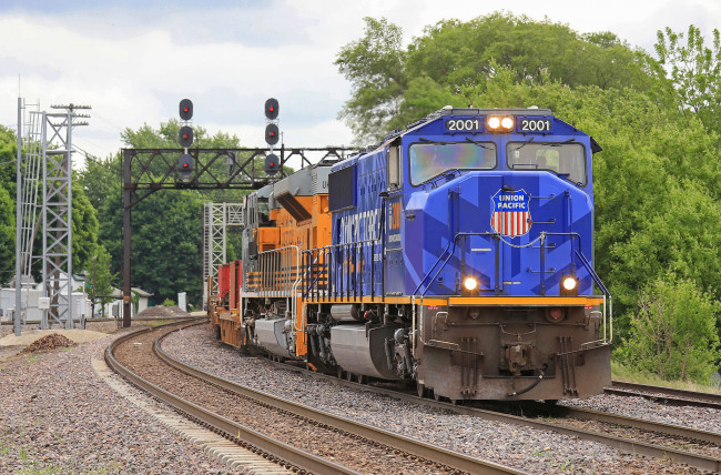 Обои картинки фото техника, поезда, рельсы, локомотив, состав