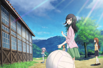 Картинка аниме город +улицы +здания фон взгляд девушка