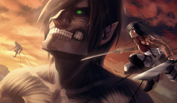 Картинка аниме shingeki+no+kyojin атака титанов