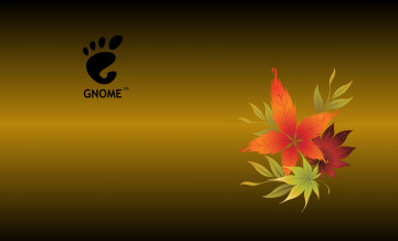обоя компьютеры, gnome, фон, логотип