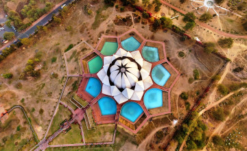 Картинка храм+лотоса города -+буддийские+и+другие+храмы бассейны купол панорама дорожки