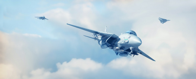 Обои картинки фото авиация, 3д, рисованые, v-graphic, самолет, полет