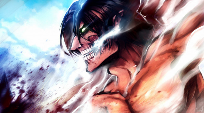 Обои картинки фото аниме, shingeki no kyojin, титан