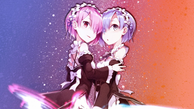 Обои картинки фото аниме, re,  zero kara hajimeru isekai seikatsu, рем, рам