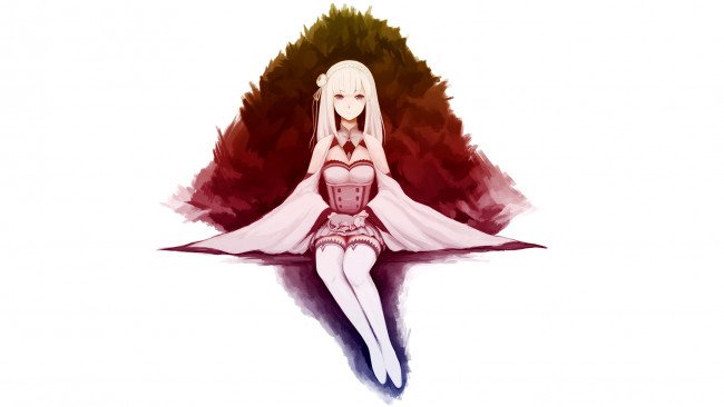 Обои картинки фото аниме, re,  zero kara hajimeru isekai seikatsu, эмилия