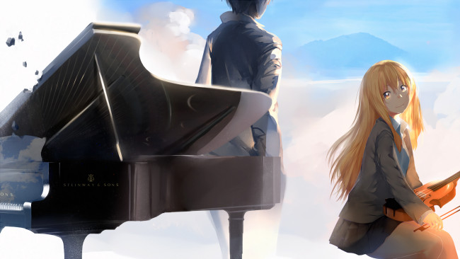 Обои картинки фото аниме, shigatsu wa kimi no uso, твоя, апрельская, ложь