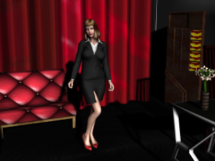 Картинка 3д+графика люди+ people девушка взгляд фон