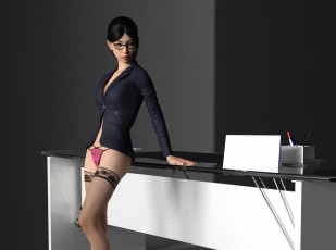 Картинка 3д+графика люди+ people девушка взгляд фон