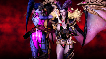 Картинка 3д+графика фантазия+ fantasy девушки взгляд фон