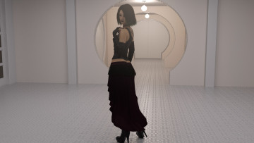 Картинка 3д+графика люди+ people девушка взгляд фон