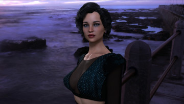 Картинка 3д+графика люди+ people фон взгляд девушка